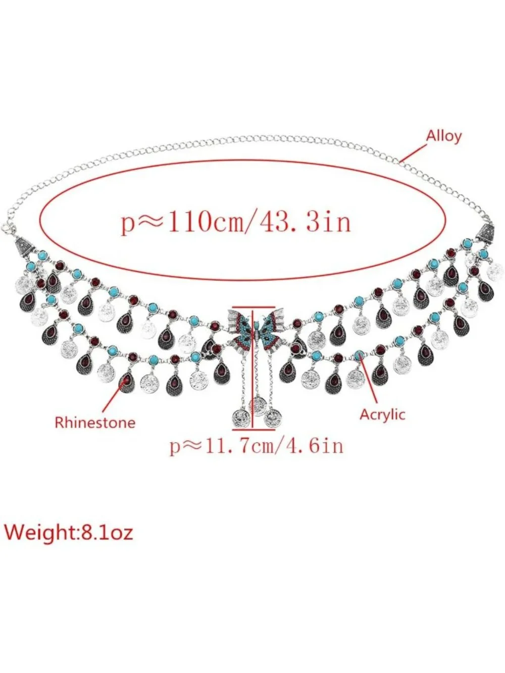 Boho Crystal Flower Waist Belt for Women | Ethnic Belly Chain & Body Jewelry